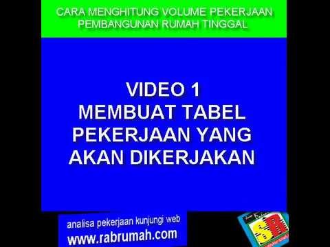 VIDEO 1 CARA MENGHITUNG VOLUME PEKERJAAN MEMBUAT TABEL 