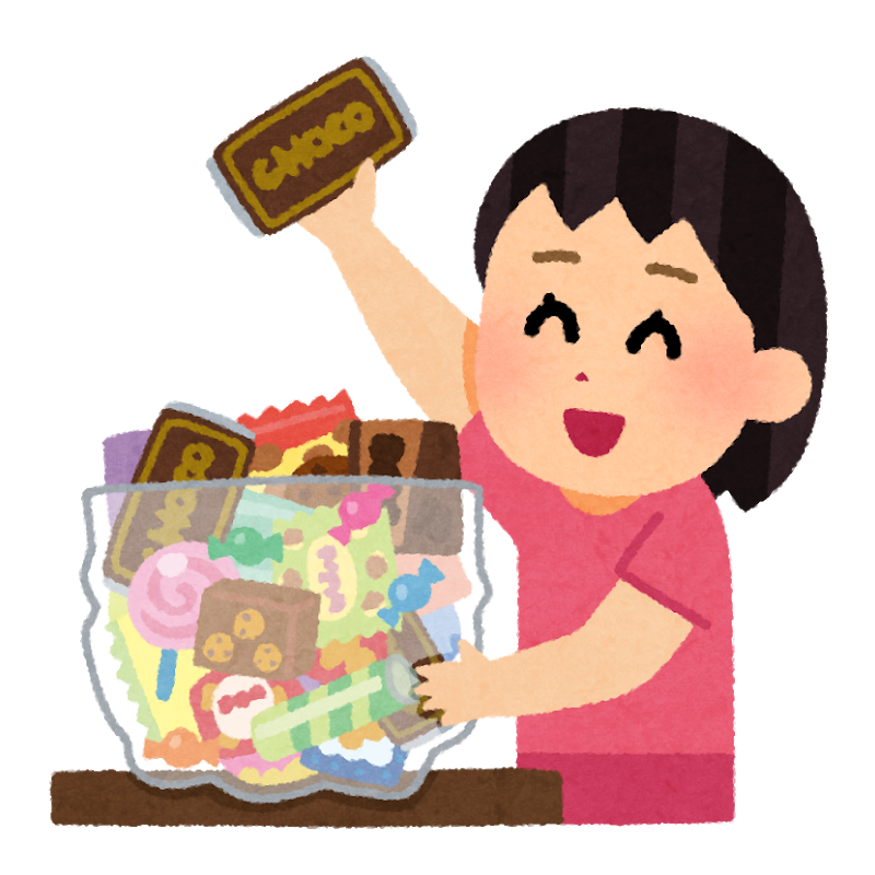 かわいい動物画像 ベストイラスト お菓子を食べる