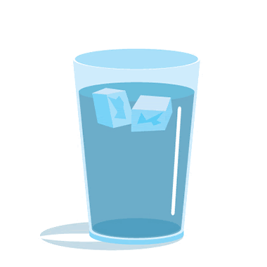 Cup Of Water With Ice Cartoon