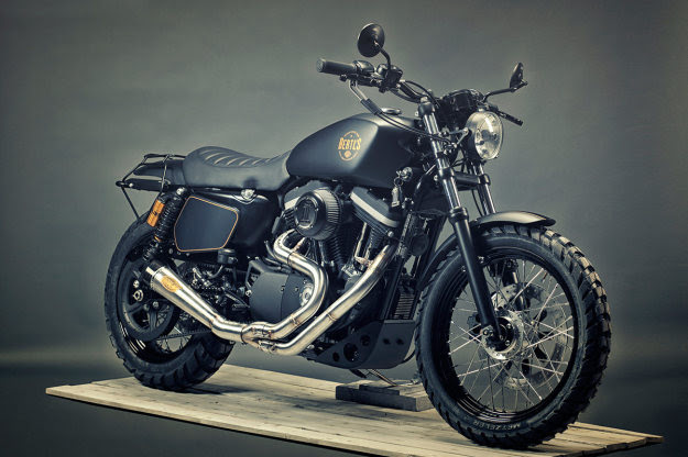 Stealthy: a Harley-Davidson Sportster 1200 custom built by Renard Speed Shop.