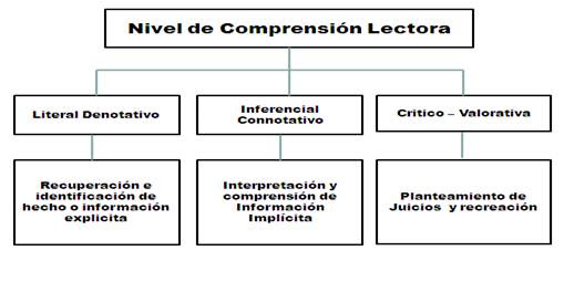 Resultado de imagen para cuadro sinoptico niveles de lectura