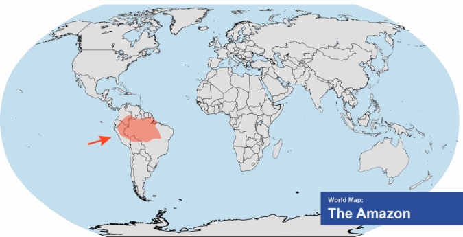 Amazon River On World Map