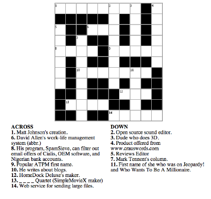 Very easy spanish crossword puzzles. Atpm 13 07 Review Crossword Express 7 4d