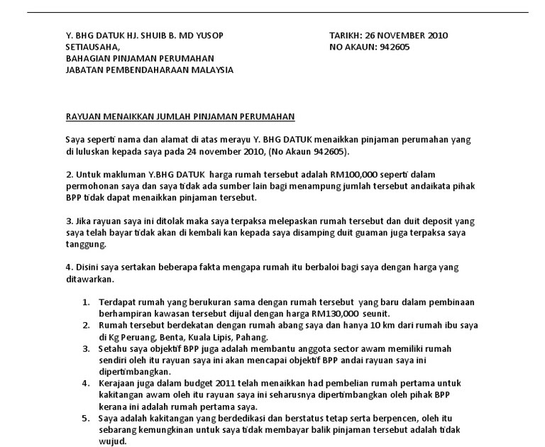 Contoh Surat Rayuan Bayaran Ansuran Tnb - Kecemasan d