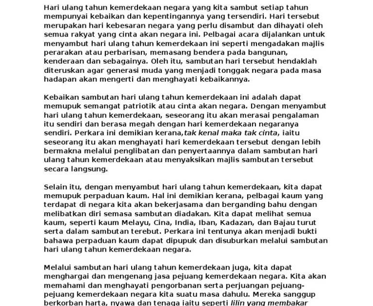 Contoh Soalan Karangan Kemerdekaan - Jalan Kutai A