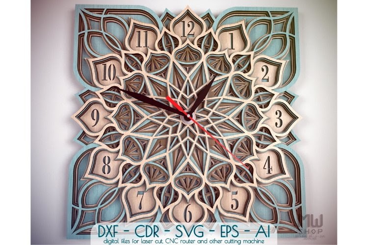 Download Layered 3d Mandala Clock Svg Free Printable Free Layered Svg Files