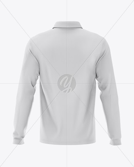 Download Download Men's Long Sleeve Polo Shirt Mockup - Back View PSD