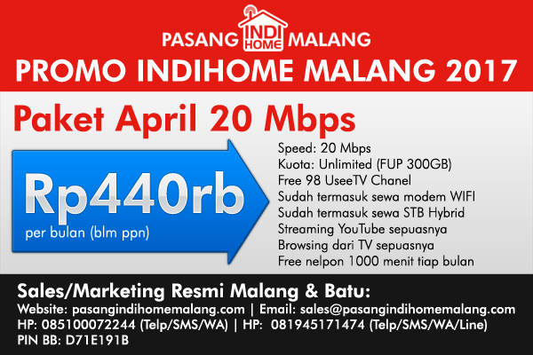 Indihome balikpapan 2021, menghadirkan pilihan paket baru kecepatan 20mbps dengan harga lebih terjangkau yaitu paket lengkap 3 layanan, pake. Promo Pasang Indihome Malang Speed 10mb Cuma 325 Ribu Pasang Indihome Malang