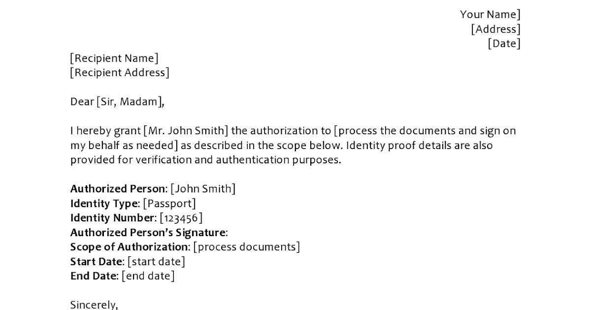 Permission Too Speak On Behalf Form - Sample Letter Giving ...