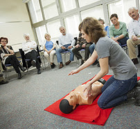 Group receiving first aid training