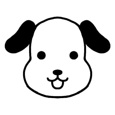 綺麗な白黒 犬 イラスト フリー アニメ画像