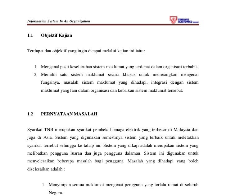 Surat Rasmi Tenaga Nasional Berhad - Undur Kerjaan