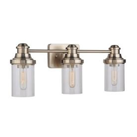 Compare the modern bathroom above with new champagne bronze finish fixtures to the polished brass fixtures used in the bathroom below. Allen Roth Ivy 3 Light Champagne Transitional Vanity Light In The Vanity Lights Department At Lowes Com