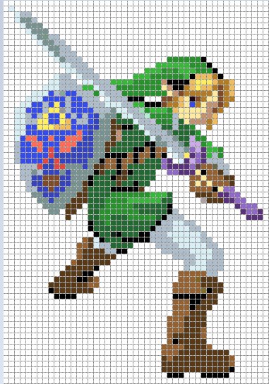 Link Pixel Art Grid : Legend of Zelda Pixel Art - BRIK