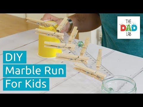 子ども アート サイエンス Blog 定規と洗濯バサミで作るビー玉走路