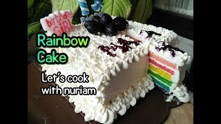 Resep Kue  Ultah  Rainbow Cake Kukus Resep Kekinian 