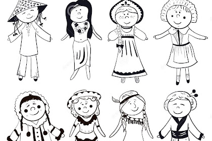 multicultural children coloring page Multicultural children coloring
page royalty free vector