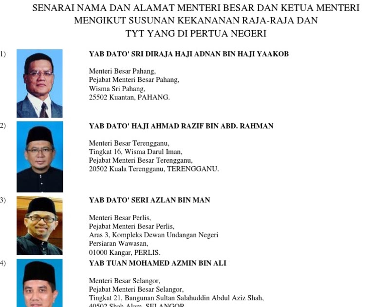 Alamat Pejabat Menteri Besar Kedah Malay Juise