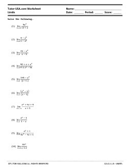 Dealing with trigonometric functions in calculus; Worksheet Solving Limits In Calculus Calculus Printable