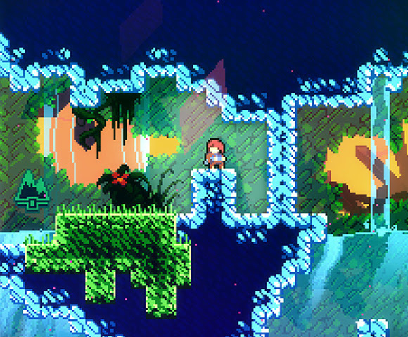 An in-gameplay scene of Celeste.