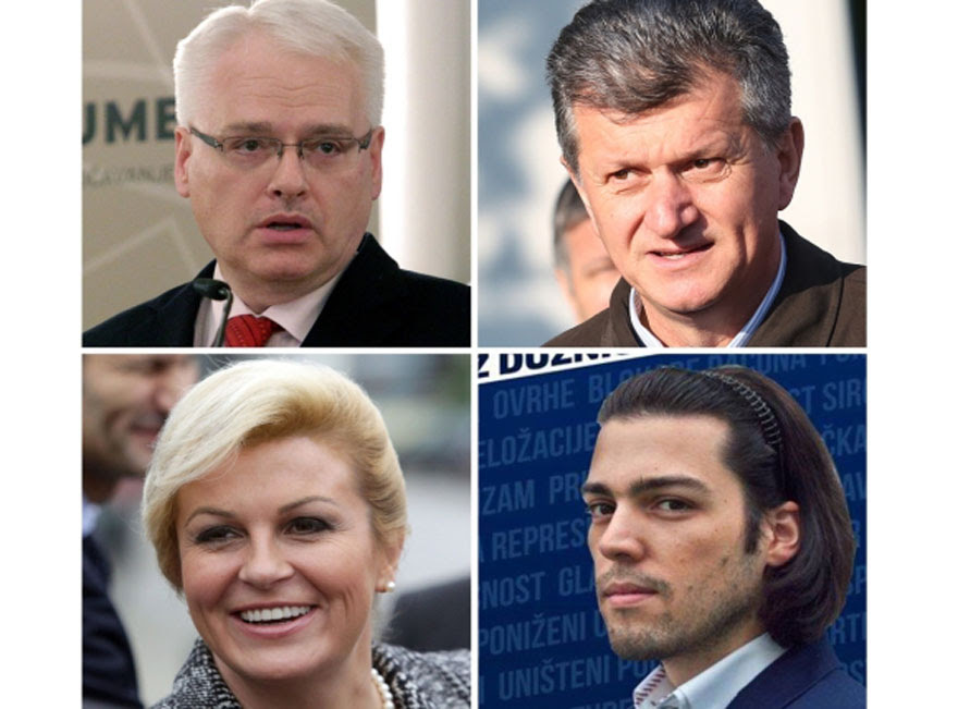 Croatian Presidential Elections 2014 Candidates Clockwise: Ivo Josipovic, Milan Kujundzic, Kolinda Grabar-KItarovic and Ivan Vilibor Sincic