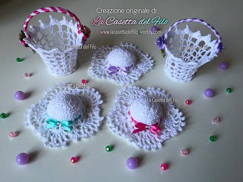Bomboniere promessa matrimonio uncinetto : Bomboniera Uncinetto Cestino Bomboniere Uncinetto Ricamo A Punto Croce Bomboniere In Pasta Di Mais Scarpine Per I Bambini Amigurumi E Tanto Altro Ancora