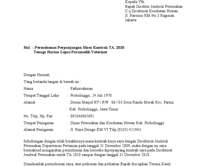 Contoh Surat Permohonan Perpanjangan Masa Pensiun  Delinewstv