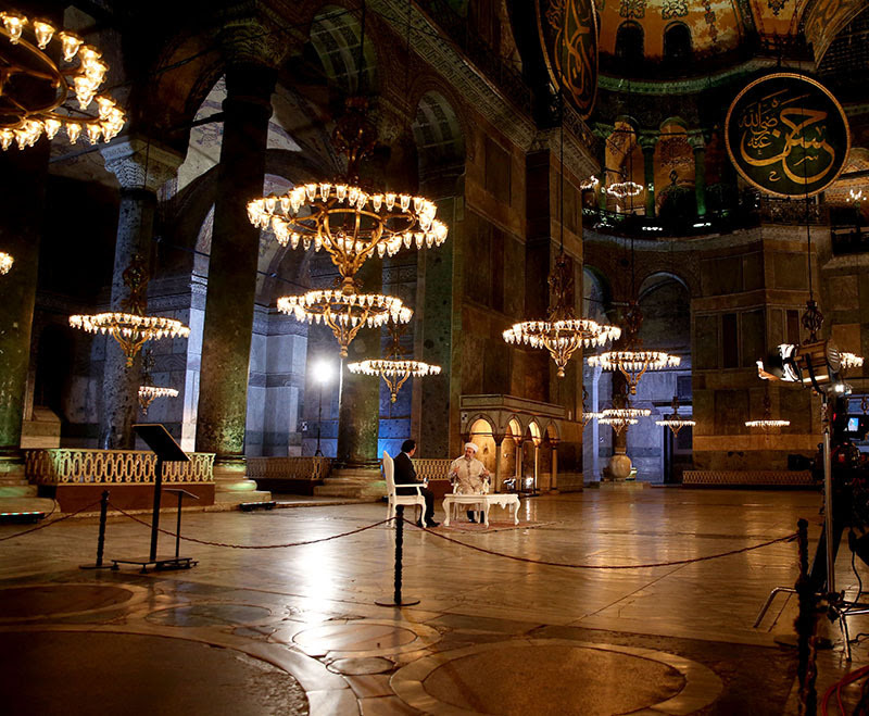 Muezzin recites azan from inside Istanbul’s Hagia Sophia for first time in 85 years