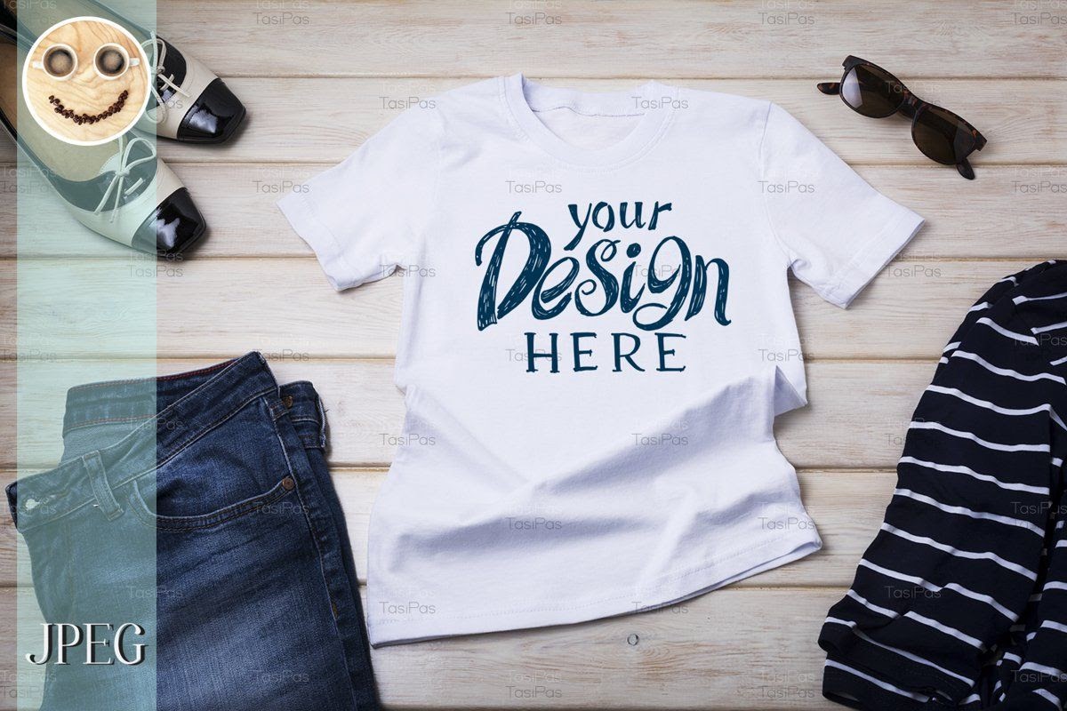 Download T Shirt Mockup With Jeans - Free Layered SVG Files - All ...