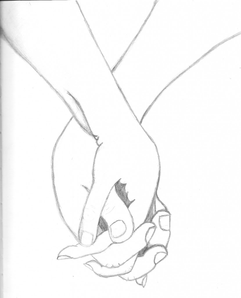 Pencil Sketch Boy And Girl Holding Hands Drawing Easy Rectangle Circle