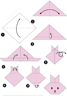 Instrucciones para Hacer Paso a Paso una Cara de Conejo de Origami ...