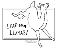 dulemba coloring page tuesdays  leaping llamas