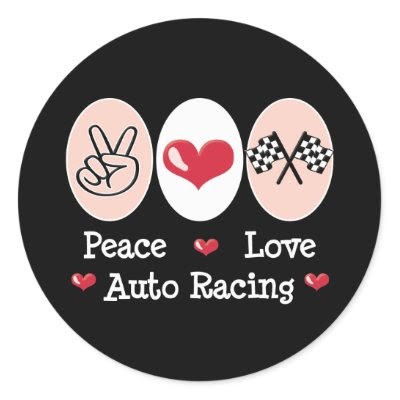 Download Peace Love Auto Racing Checkered Flag Stickers Zazzle ...