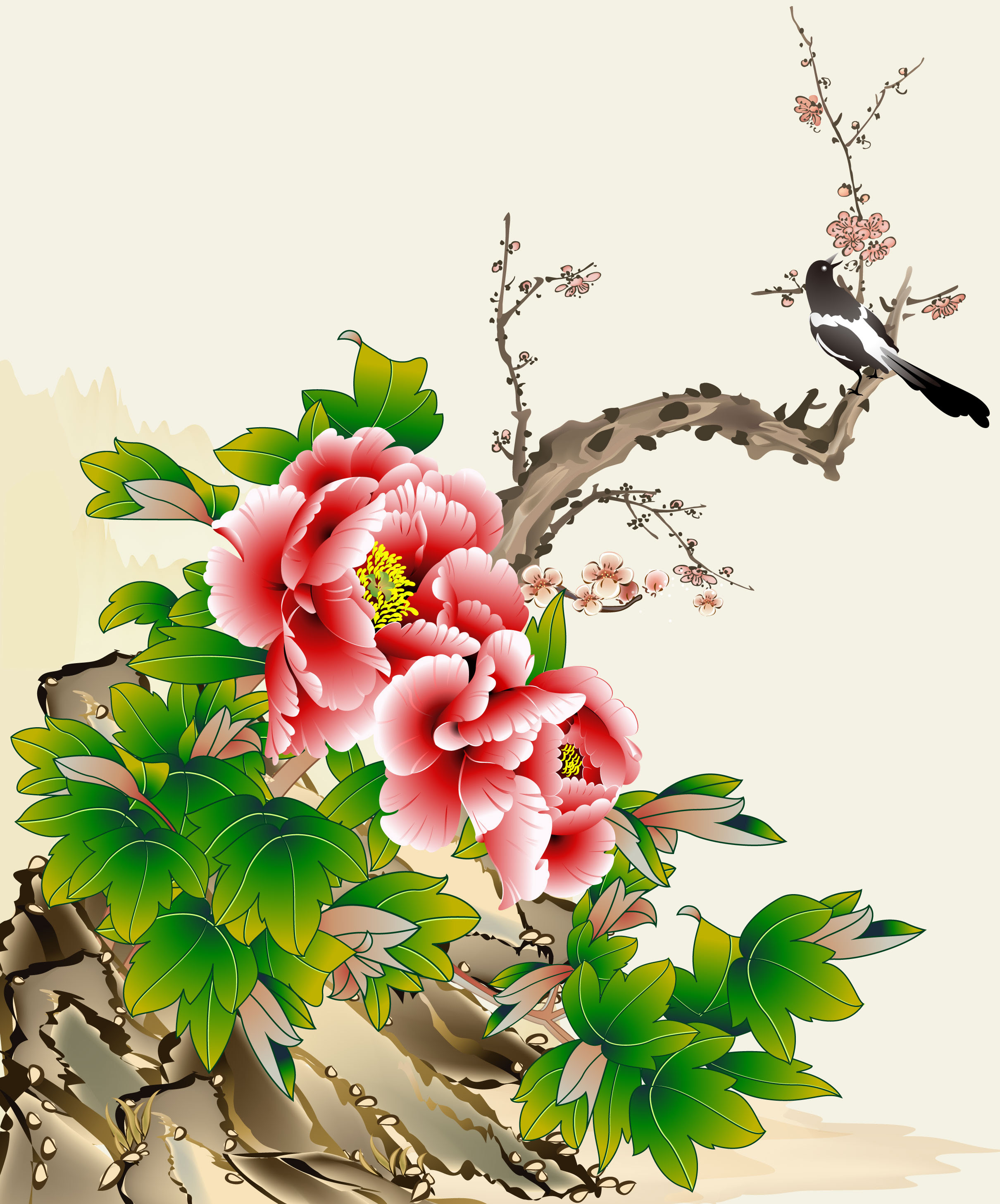 75 和風 花 イラスト 綺麗 美しい花の画像