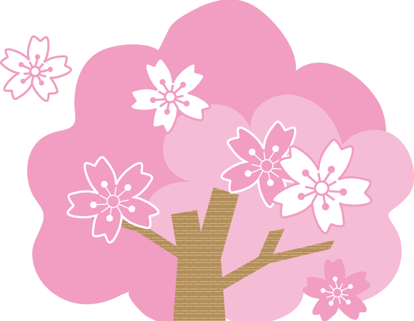 上桜の 木 イラスト 簡単 かわいい動物画像