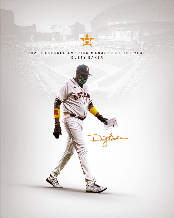 Astros skipper Dusty Baker was named Baseball America’s 2021 Manager of the Year.