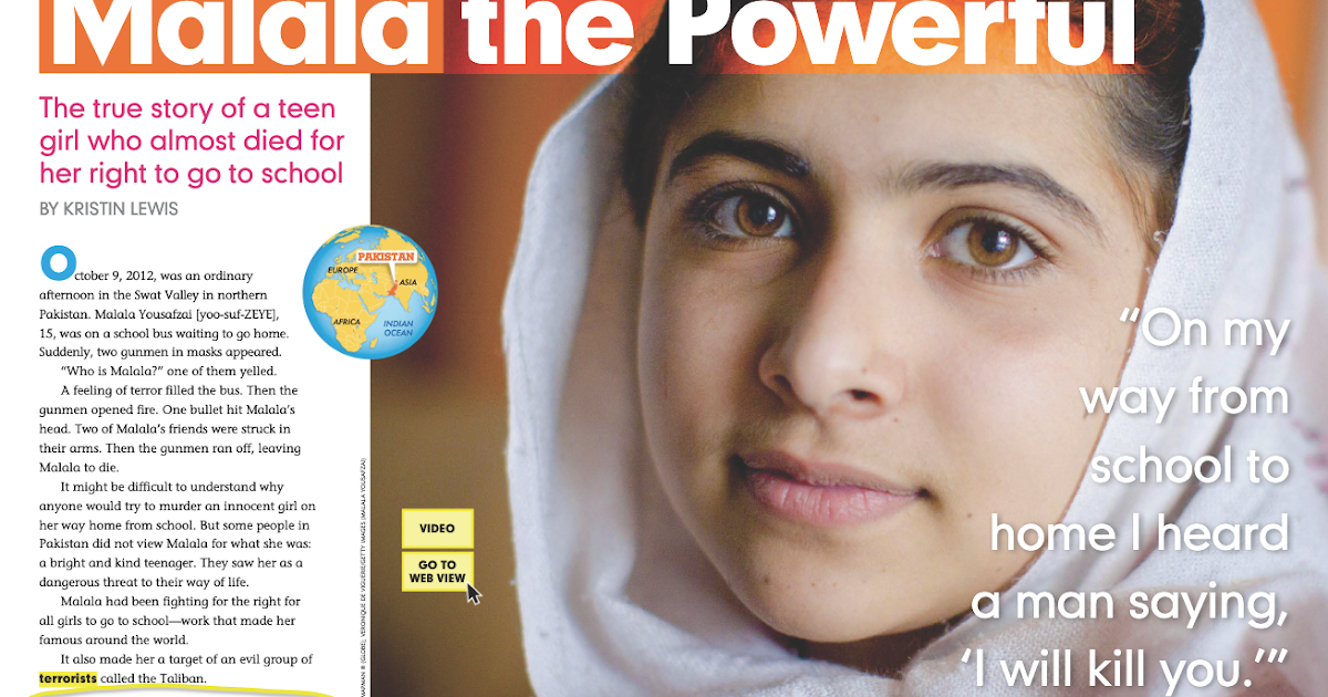 Malala Yousafzai By Readworks : Malala Yousafzai Informational Text And Comprehension Questions ...