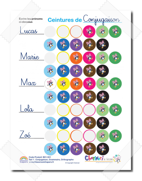 J'ai fait un mot explicatif aux parents et j'ai déjà eu un retour positif de parent. Ceintures De Conjugaison Avec Version Dys Et Version Numerique Charivari A L Ecole