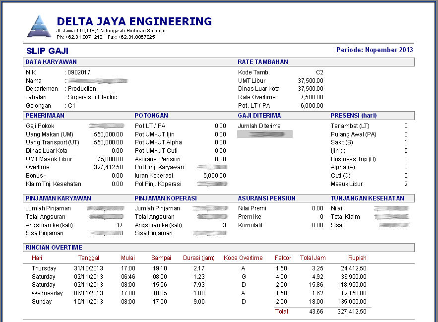 Contoh Slip Gaji Untuk Aplikasi Kartu Kredit - Olivia Pu