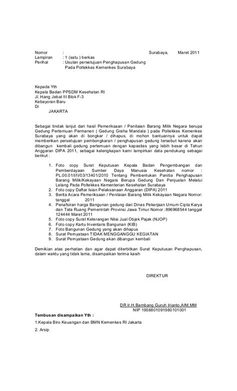 Contoh Surat Hibah Barang Milik Negara