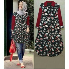 Model Baju Atasan Wanita Lengan Panjang Terbaru Motif Bunga Kumpulan Model Kemeja