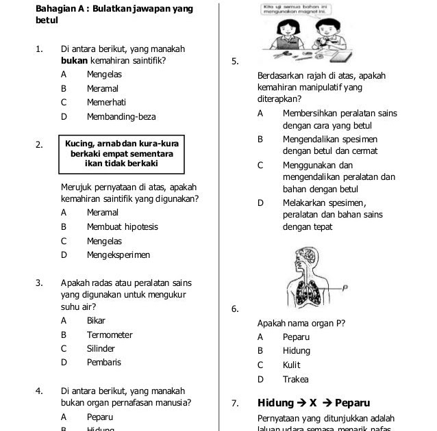 Soalan Sains Tahun 5 Kemahiran Saintifik - Terengganu t