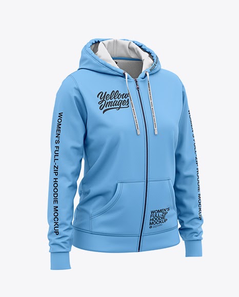 Download Full Zip Hoodie Mockup - Women S Full Zip Hoodie Front ...