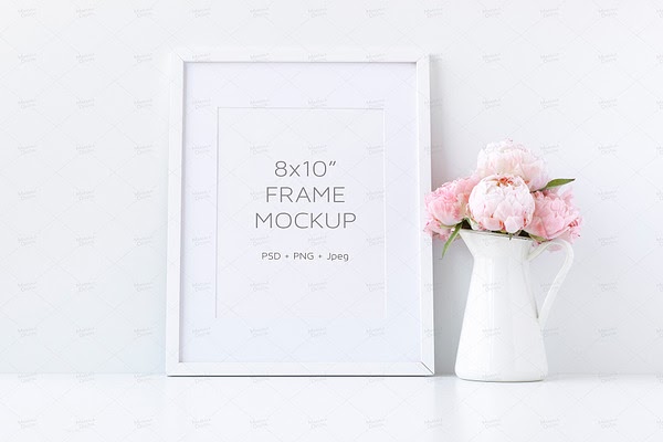 Download White Frame Mockup Floral, 8x10 PSD Mockups Templates ...