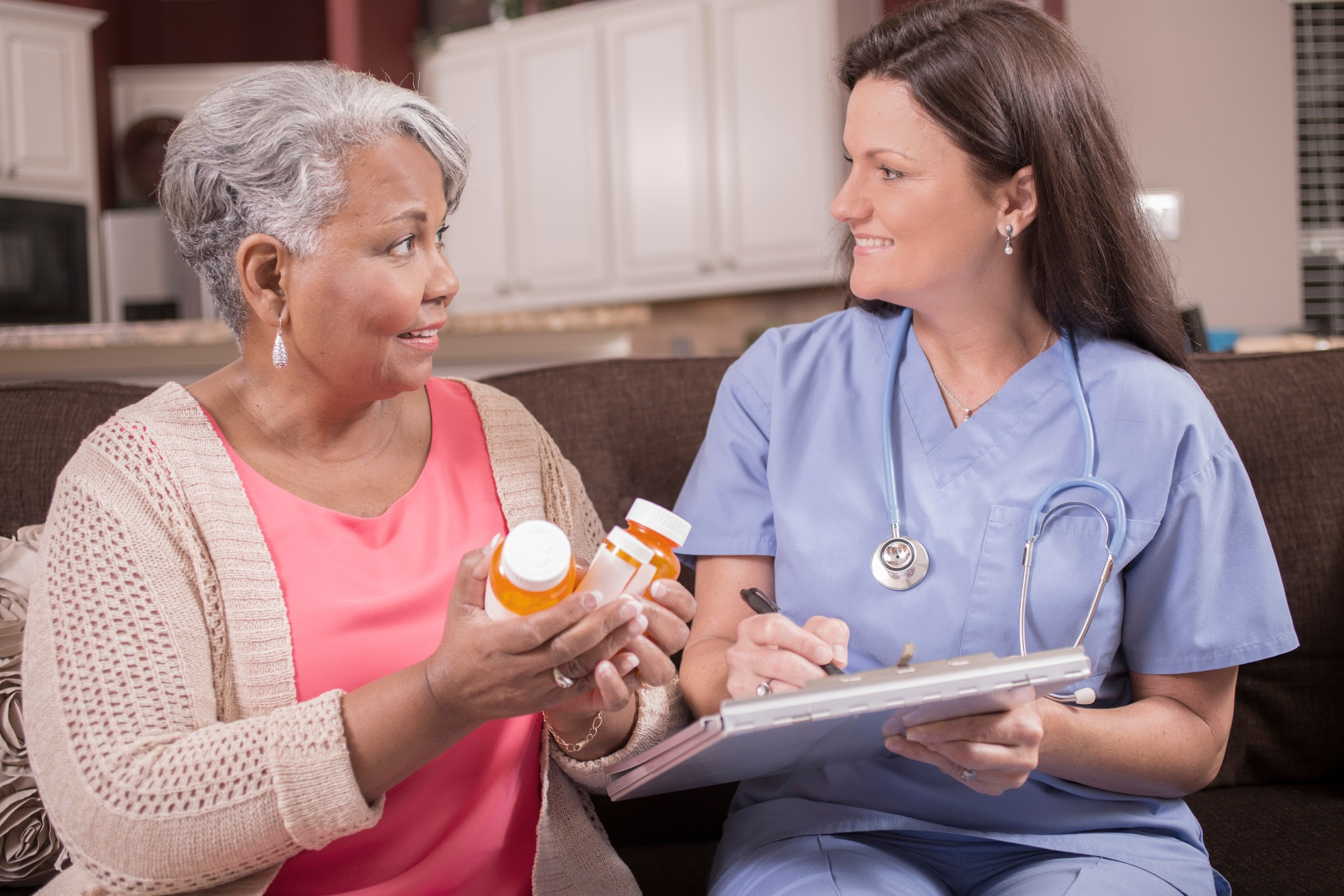 Patient getting medication from doctor