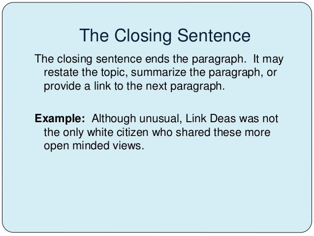 definition of closing sentence