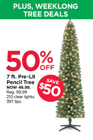 7 ft. Pre-Lit Pencil Tree