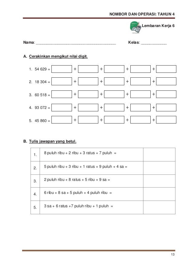 Soalan Matematik Tahun 1 Mengikut Topik - Persoalan v