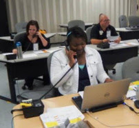 Medical Reserve Corps Volunteers staff call center