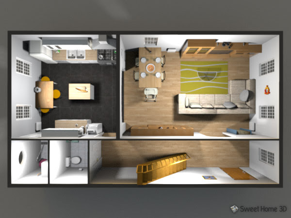 You'll be able to design indoors environments very accurately thanks to the measurement system integrated in sweet home 3d. Sweet Home 3d Gallery
